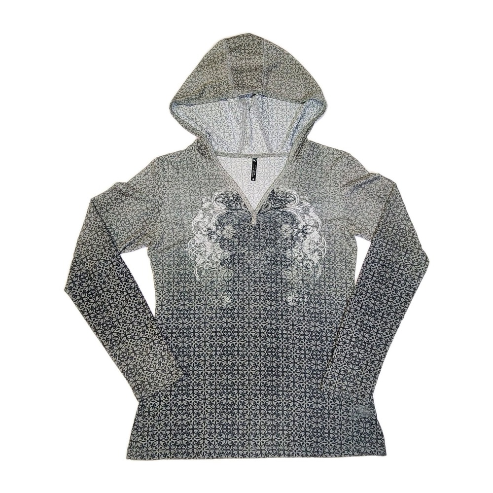 KÜHL Lightweight Semi Sheer Performance Hoodie Small Gray Made USA Hiking